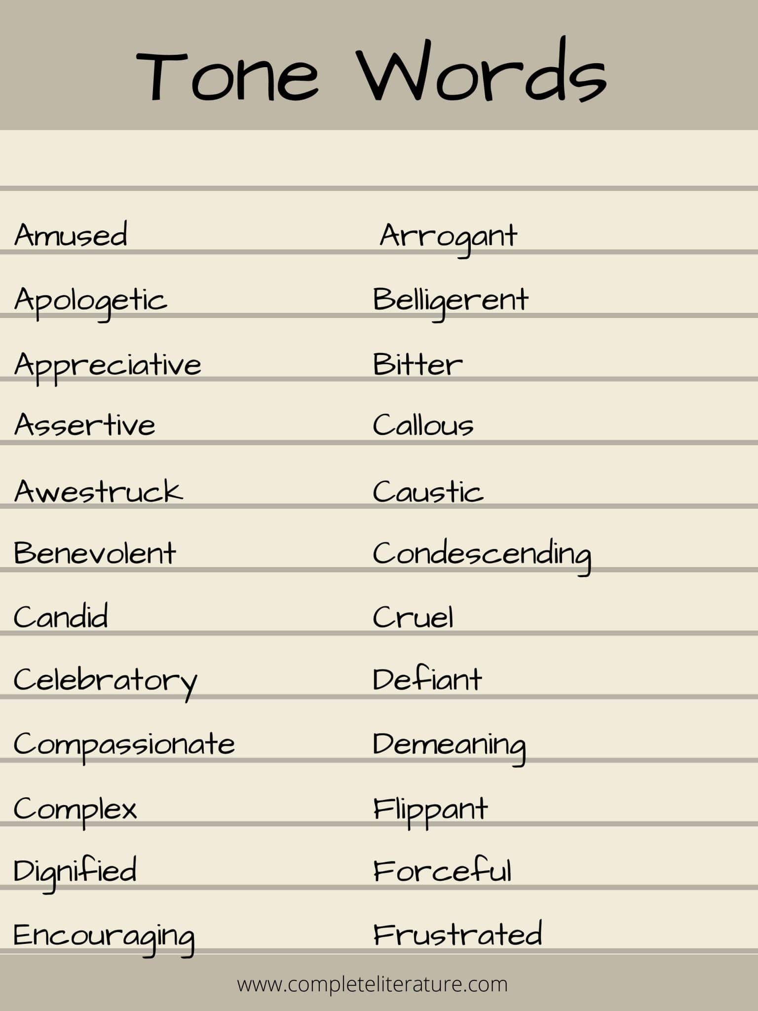 Examples Of Tones In Poetry